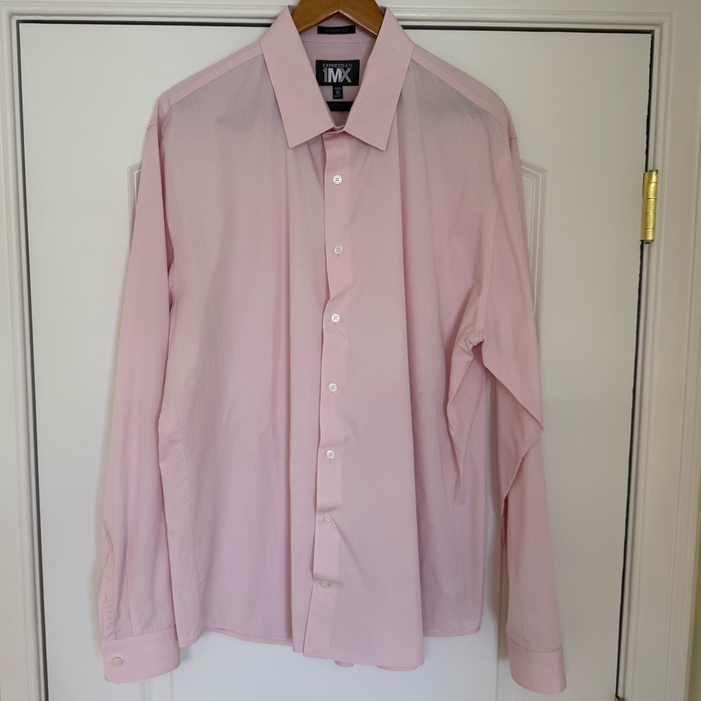 Men's Express 1MX Athletic Fit Long Sleeve Button Down Dress Shirt (XXL)